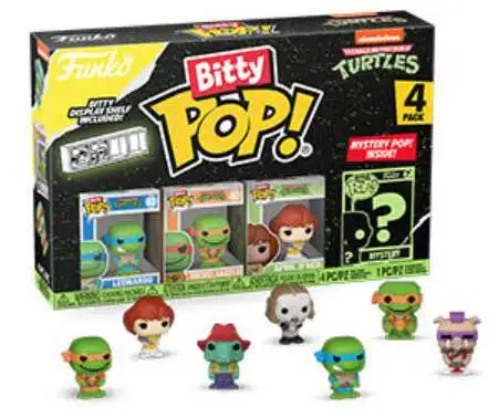 Funko Teenage Mutant Ninja Turtles Bitty POP! Leonardo, Michelangelo, April O'Neil & 1 Mystery Bitty! 4-Pack