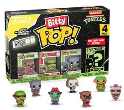 Funko Teenage Mutant Ninja Turtles Bitty POP! Splinter, Raphael, Rocksteady & 1 Mystery Bitty! 4-Pack