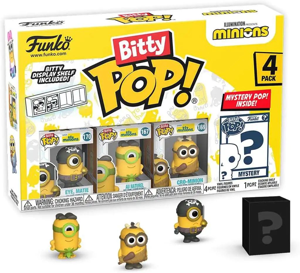 Funko Despicable Me Minions Bitty POP! Eye Matie, Au Naturel & Cro Minion Vinyl Mini Figure