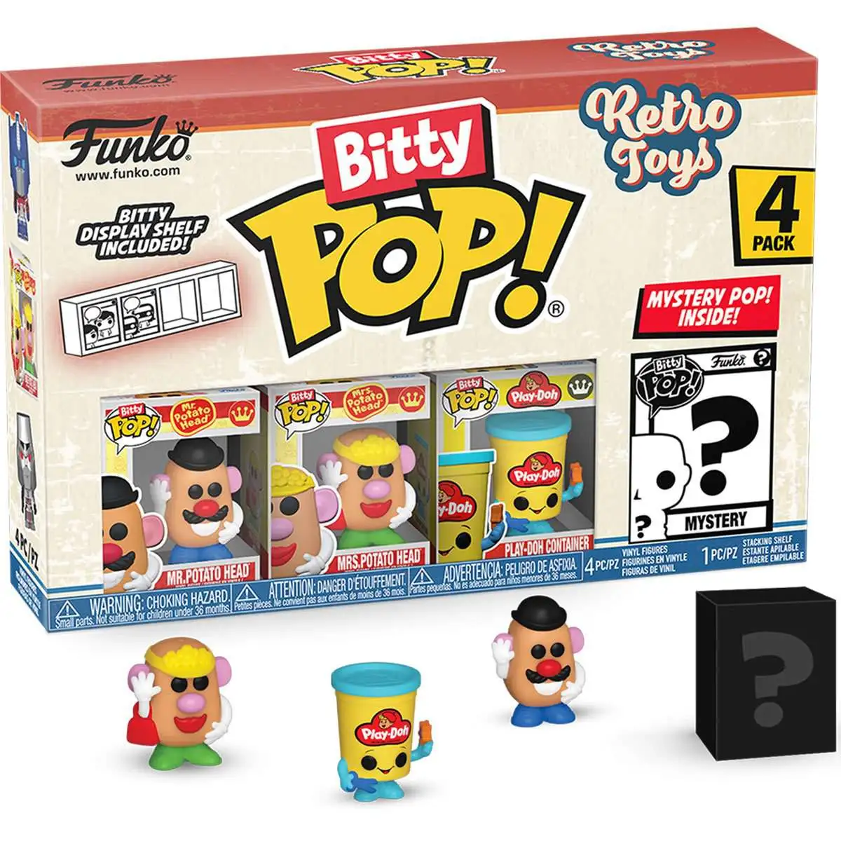 Funko Bitty POP! Retro Toys Mr Potato Head, Mrs Potato Head & Play-Doh Container Micro Figure 4-Pack
