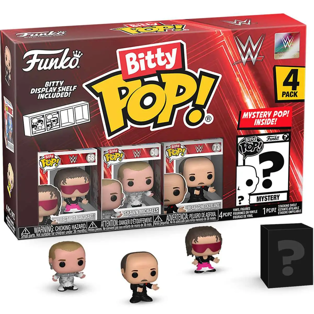 Funko WWE Wrestling Bitty POP! Bret Hart Micro Figure 4-Pack (Pre-Order ships November)