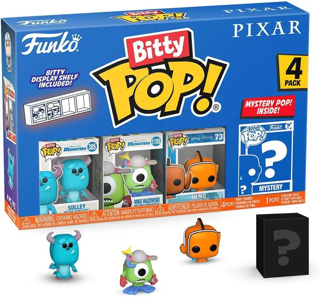 Funko Disney / Pixar Bitty POP! Monsters Inc. Micro Figure 4-Pack [Sulley, Mike Wazowski, Nemo & Mystery Chase Figure]