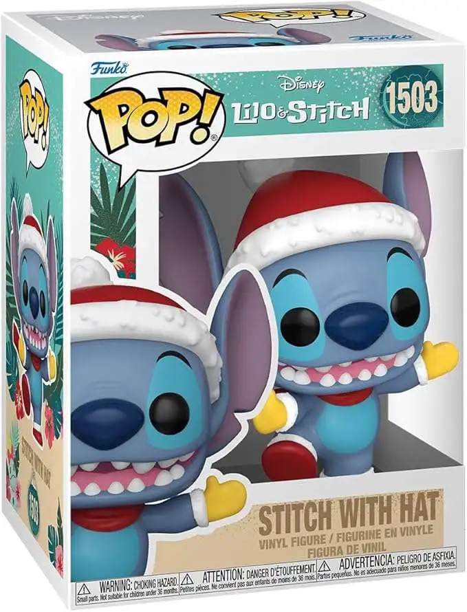 Funko Lilo & Stitch POP! Disney Stitch Vinyl Figure #1503 [Holiday, With Hat]