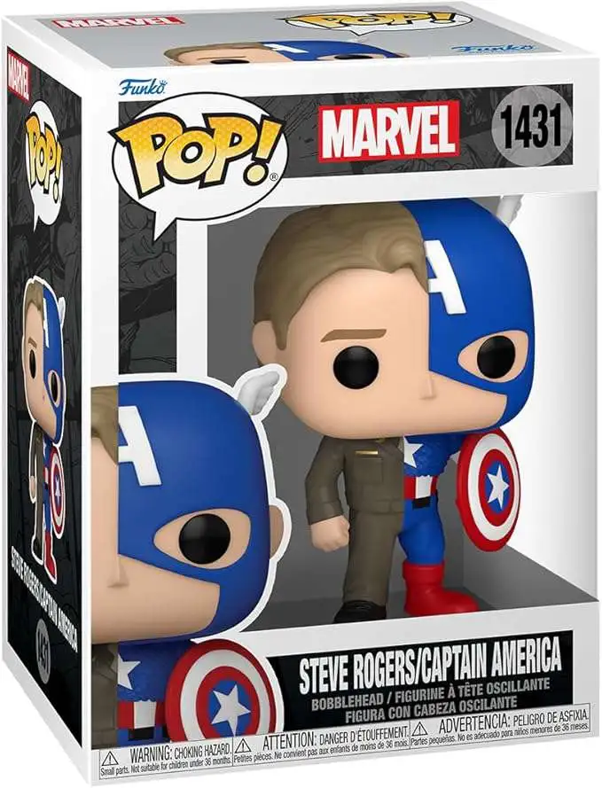 Funko Split POP! Marvel Captain America / Steven Rogers Vinyl Figure #1431