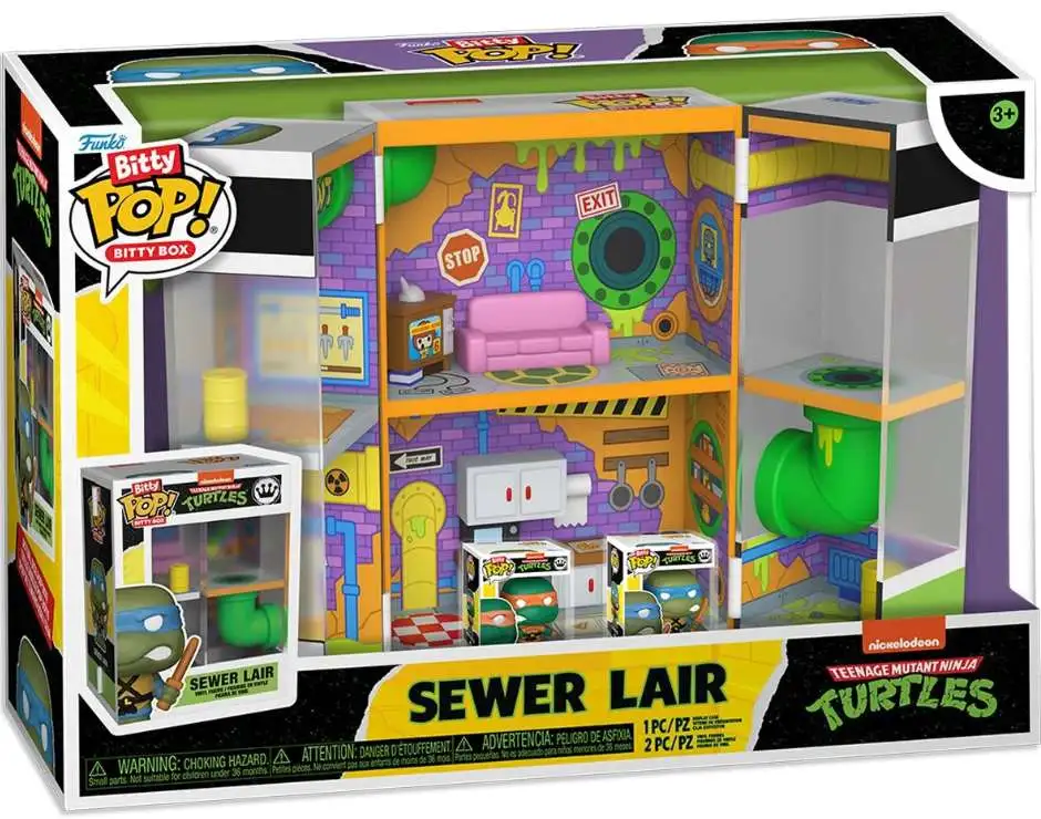 Funko Teenage Mutant Ninja Turtles Bitty POP! Sewer Lair Micro Figure Playset