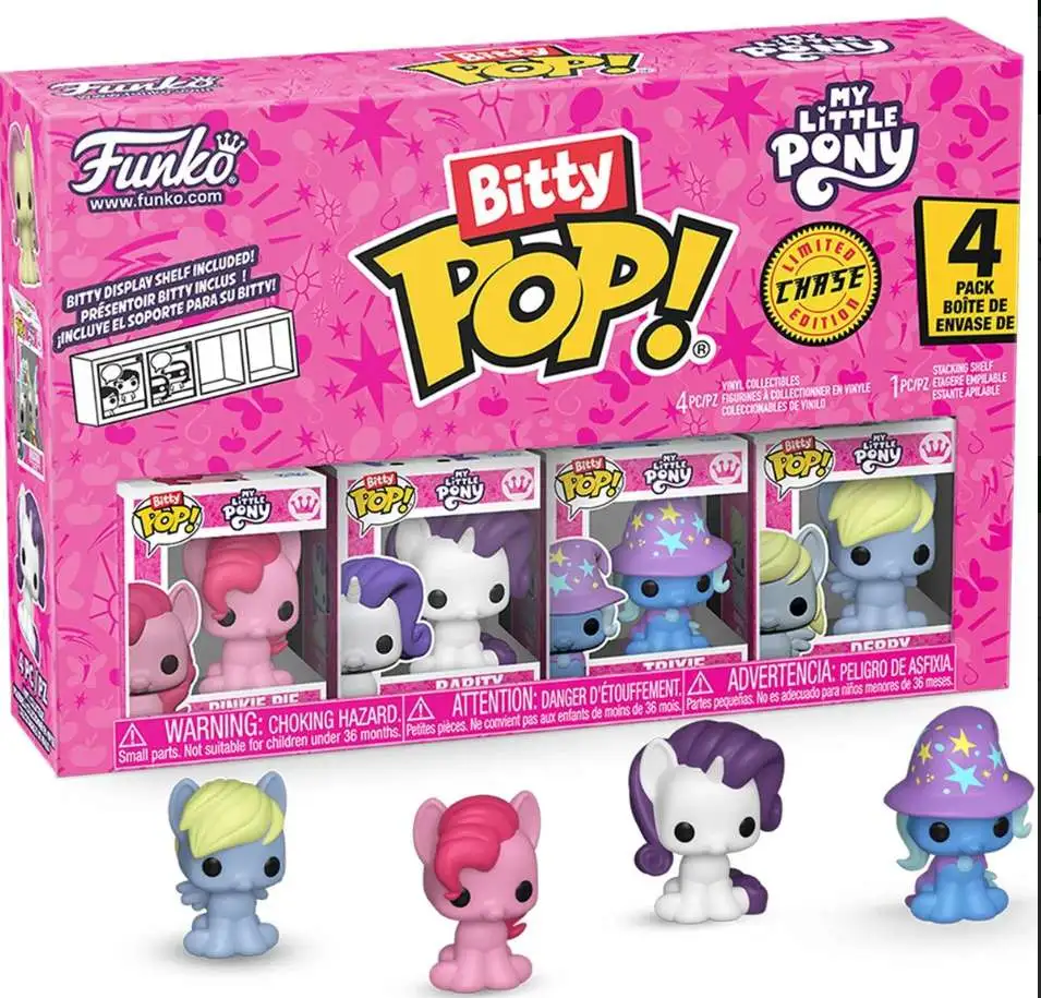Funko My Little Pony Bitty POP! Pinkie Pie, Rarity, Trixie & Derpy 1-Inch Mini Vinyl Figure 4-Pack