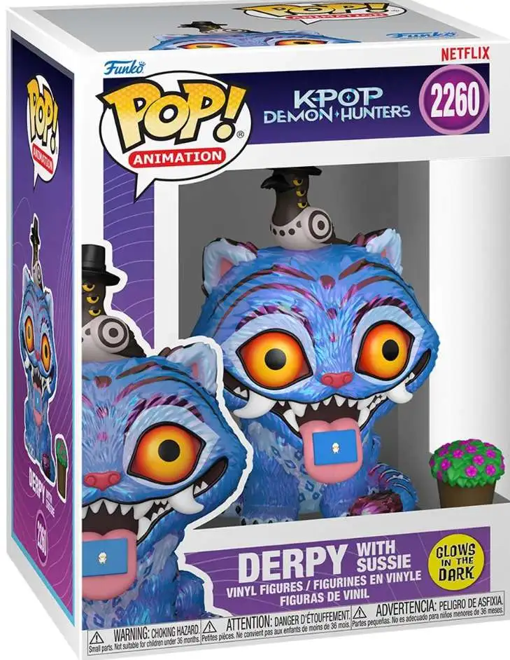 Funko KPop Demon Hunters HUNTR/X POP! Animation Derpy with Sussie Vinyl Figure #2260 [Glows in the Dark]