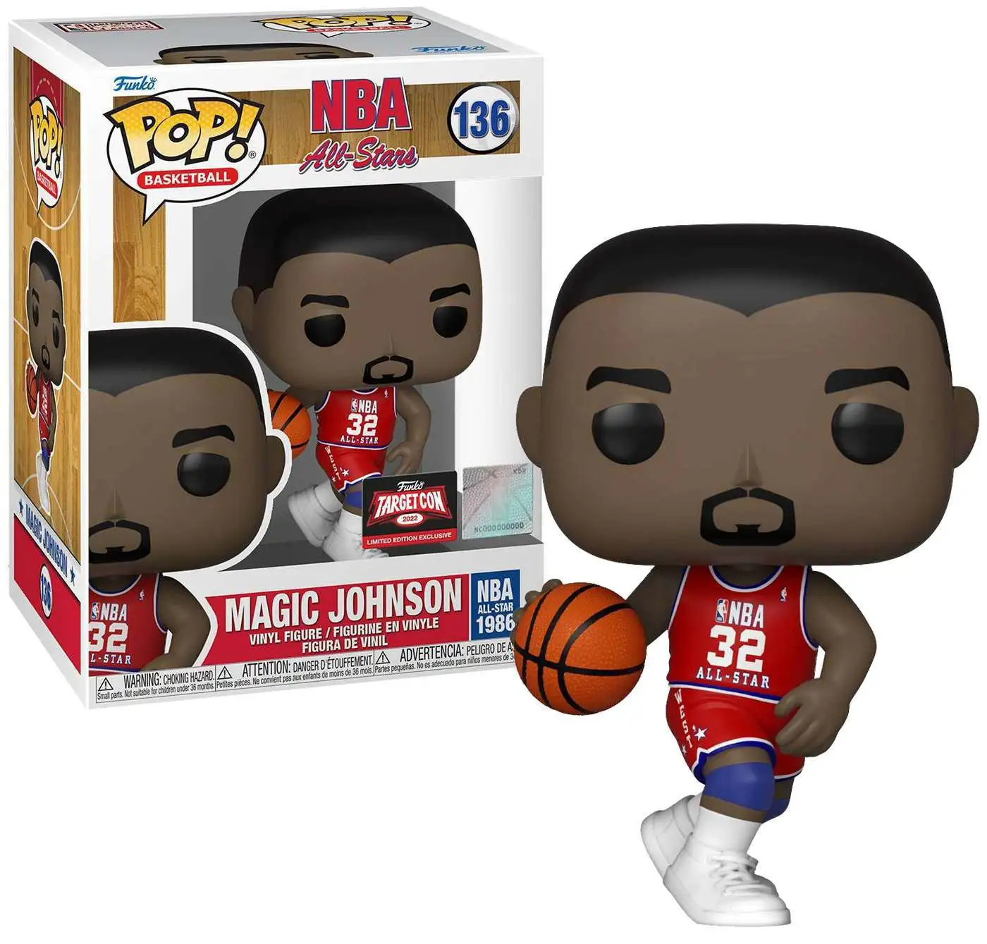 Funko NBA All-Stars POP! Basketball Magic Johnson Exclusive Vinyl Figure #136