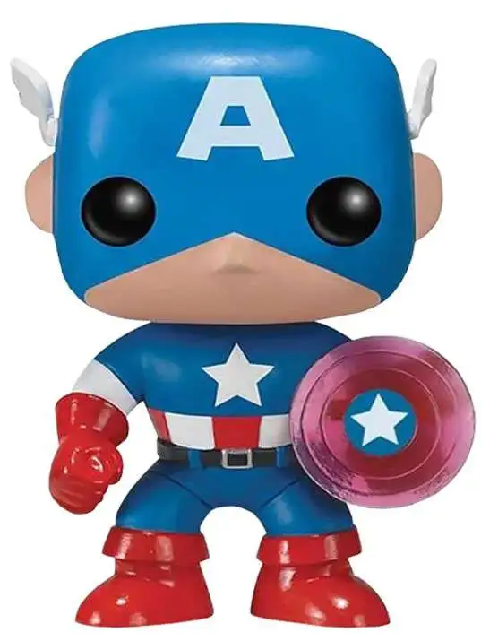 Aanpassingsvermogen Afgeschaft Rusland Funko Marvel POP Marvel Captain America Exclusive Vinyl Bobble Head 159  Translucent Shield, 75th Anniversary, Loose - ToyWiz