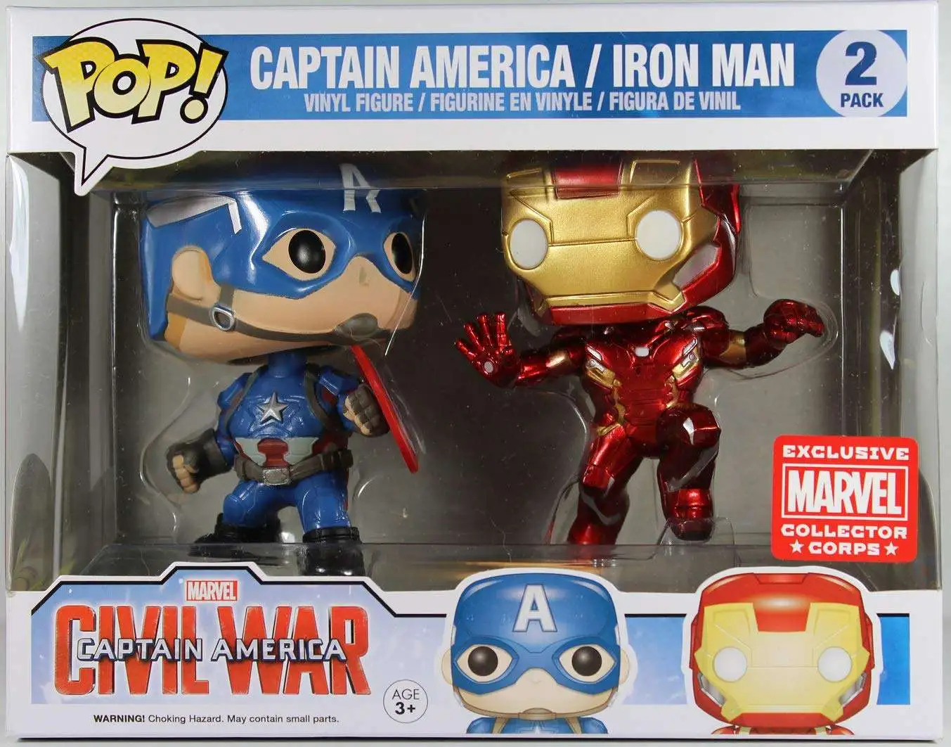 zondaar thermometer longontsteking Funko Marvel Civil War POP Marvel Captain America Iron man Exclusive Vinyl  Bobble Head 2-Pack Marvel Collector Corps, Damaged Package - ToyWiz