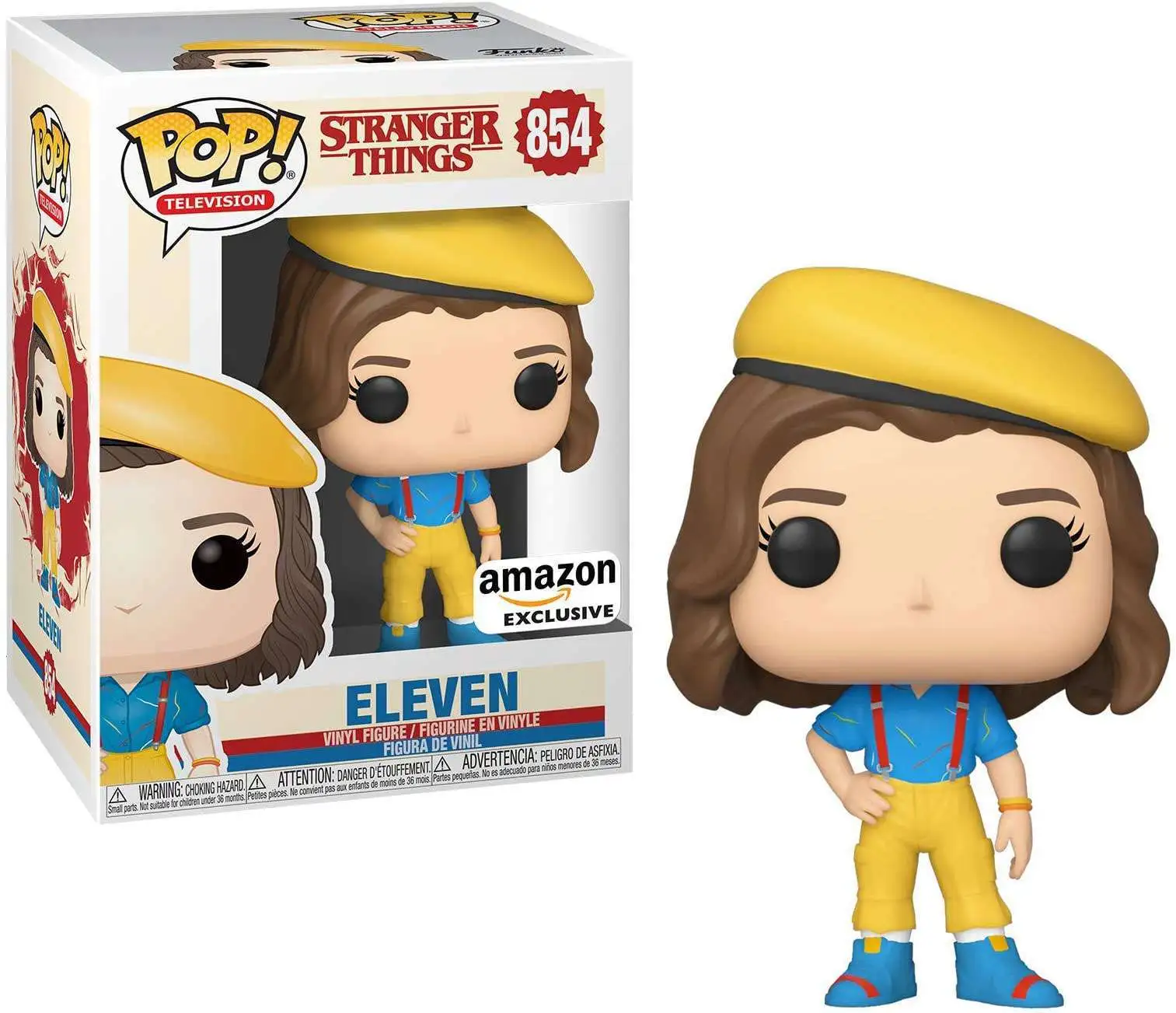 ELEVEN VINYL FIGURE #854 STRANGER THINGS FUNKO POP YELLOW OUTFIT 