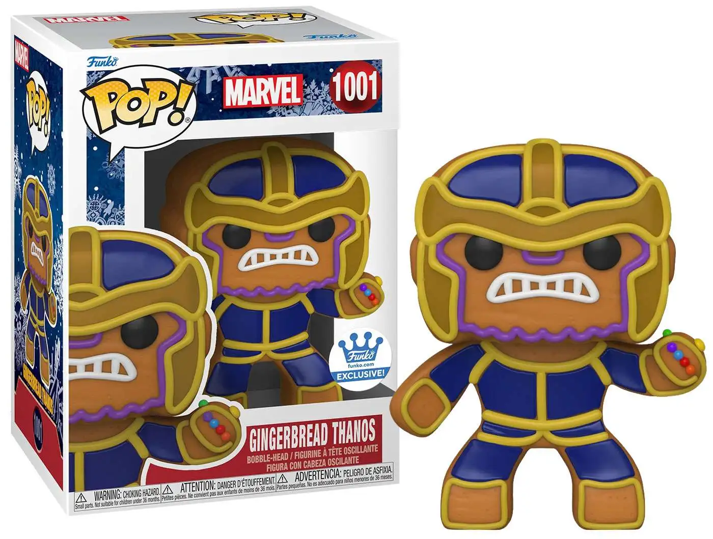 Funko POP! Marvel Gingerbread Thanos Exclusive Vinyl Bobble Head #1001 [Damaged Package]