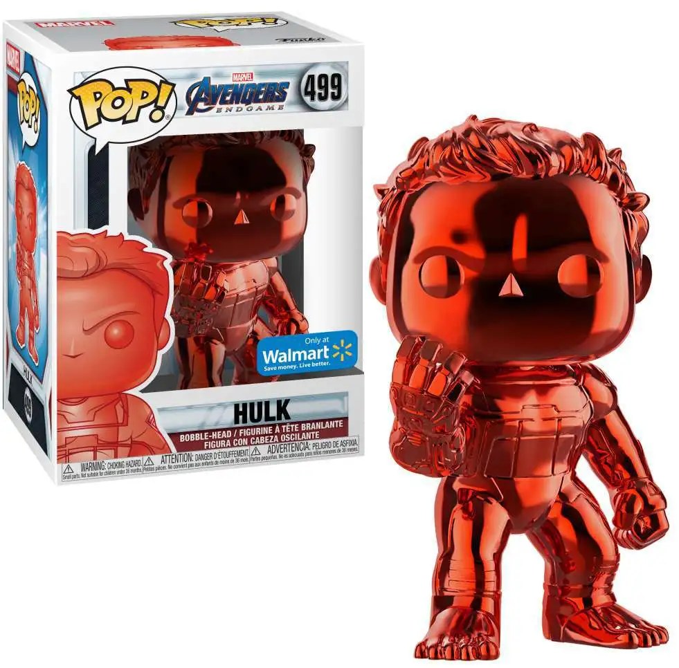 Funko POP Marvel Avengers Endgame Red Chrome Hulk #499 Walmart Exclusive 
