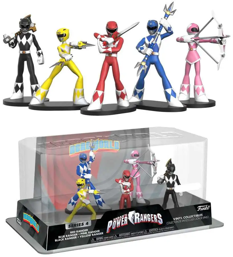 Funko Power Rangers Hero Series 4 Red Ranger, Blue Ranger, Pink Ranger, Black Ranger Yellow Ranger Exclusive 4 Vinyl Figure 5-Pack -