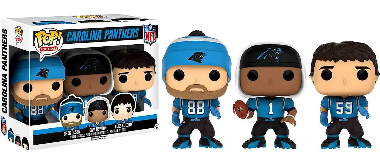 Funko NFL Carolina Panthers POP! Football Greg Olsen, Cam Newton & Luke Kuechly Exclusive Vinyl Figure 3-Pack [Damaged Package]