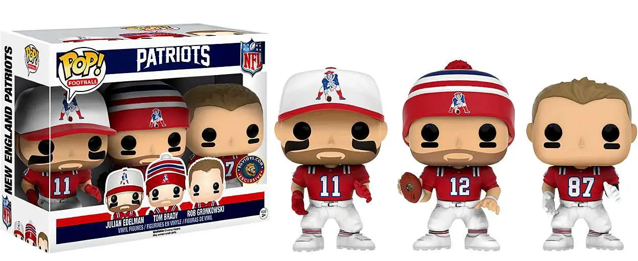Funko NFL New England Patriots POP Football Tom Brady, Rob Gronkowski  Julian Edelman Exclusive Vinyl Figure 3-Pack - ToyWiz