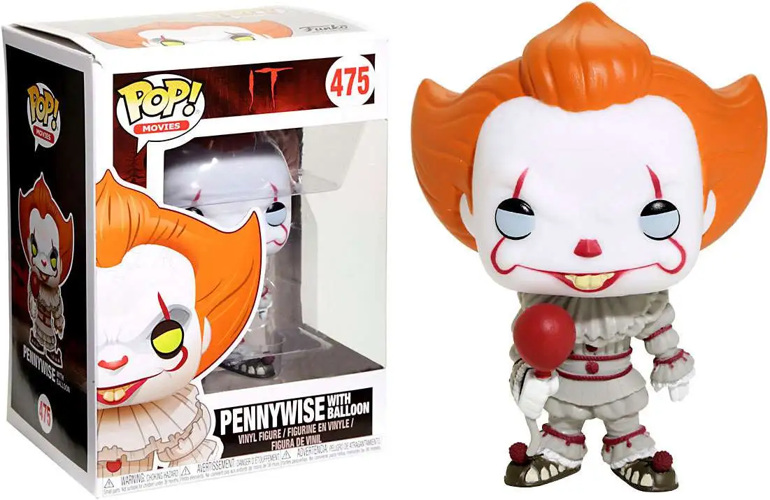 PENNYWISE WITH BALLOON #475 FUNKO POP FIGURE STEPHEN KING IT FILM SERIES 