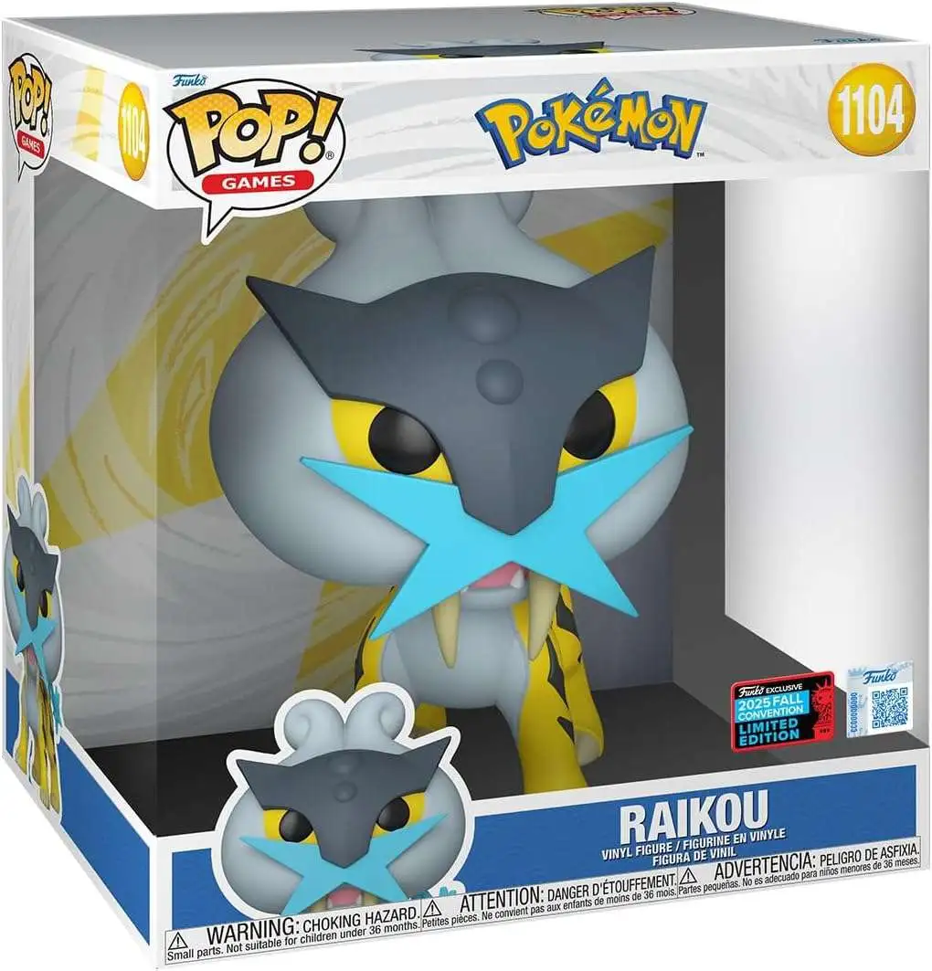 Funko Pokemon POP! Games Raikou Exclusive JUMBO Vinyl Figure #1104