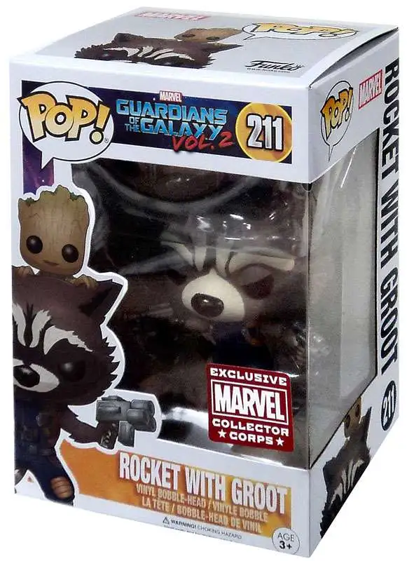 Funko POP! Marvel Rocket Raccoon with Baby Groot Exclusive Vinyl Bobble Head #211 [Guardians of the Galaxy Vol. 2]