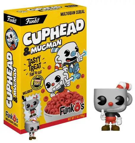 FunkOs Cuphead Exclusive 7 Breakfast Cereal Yellow Box, - ToyWiz