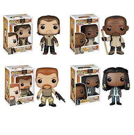 Funko The Walking Dead POP! Television Michonne, Rick Grimes, Abraham & Morgan Set of 4 Vinyl Figures #309 [Season 5]