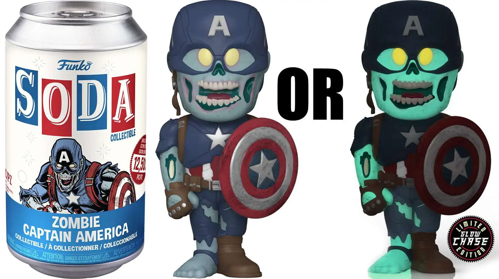 Funko Marvel What If? Vinyl Soda Zombie Captain America Limited Edition of 12,500! Figure [1 RANDOM Figure, Look For The Chase!]