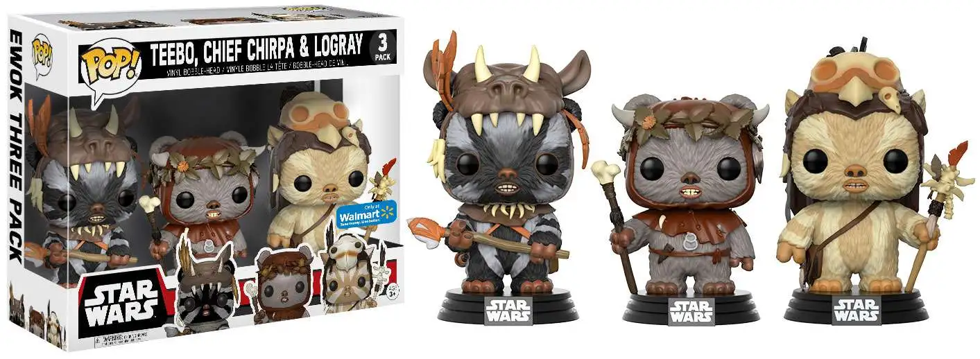 Funko 14956 Pop 3 Pack Star Wars 40th Anniversary Teebo Chief Chirpa & Logray for sale online 