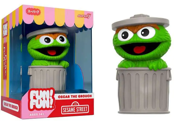 Sesame Street Fun! Fun! Oscar the Grouch 7-Inch Mascot Vinyl Toy