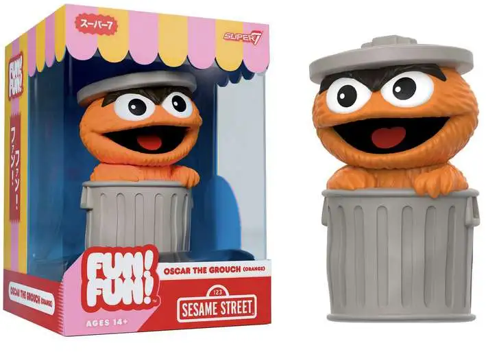 Sesame Street Fun! Fun! Oscar the Grouch 7-Inch Mascot Vinyl Toy [Orange]