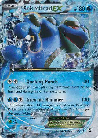 Pokemon X & Y Furious Fists Ultra Rare Seismitoad EX #20 [Moderately Played]