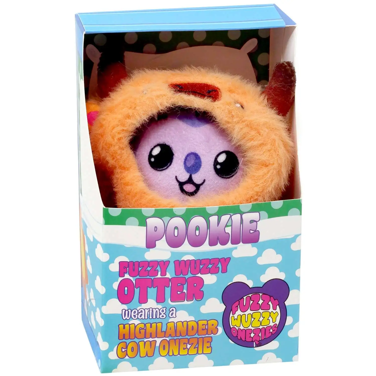 Fuzzy Wuzzy Onezies Pookie Otter Wearing a Highlander Cow Onezie 5.5-Inch Mini Plush