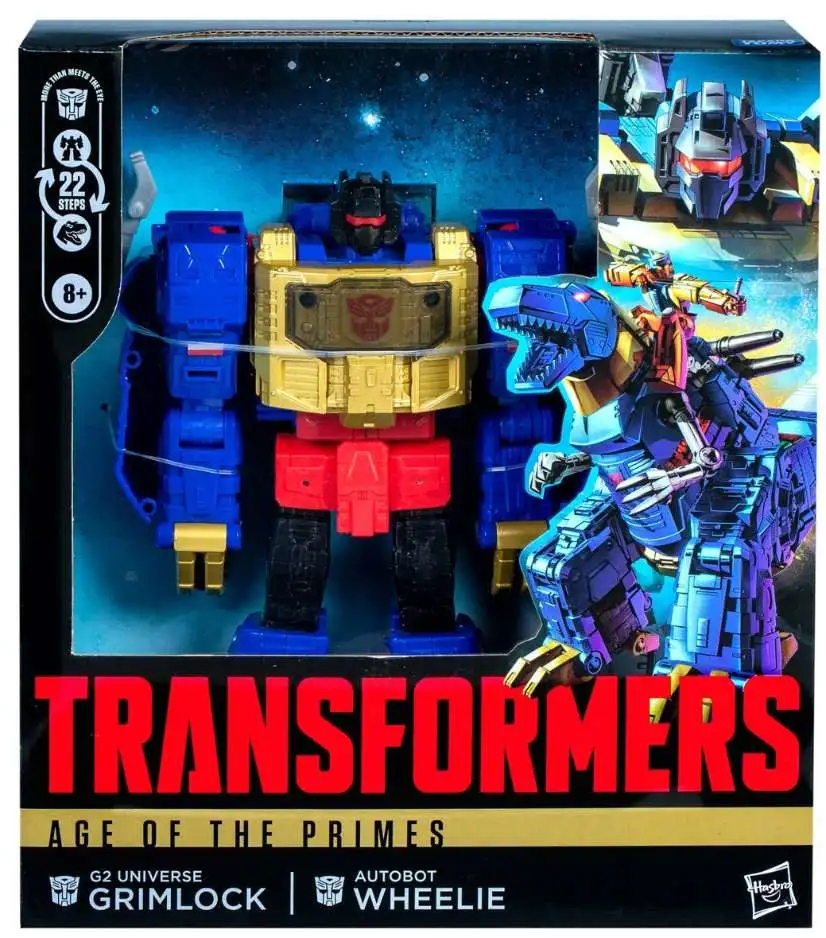 Transformers Age of the Primes G2 Universe Grimlock & Autobot Wheelie Leader Action Figure [22 Steps!]