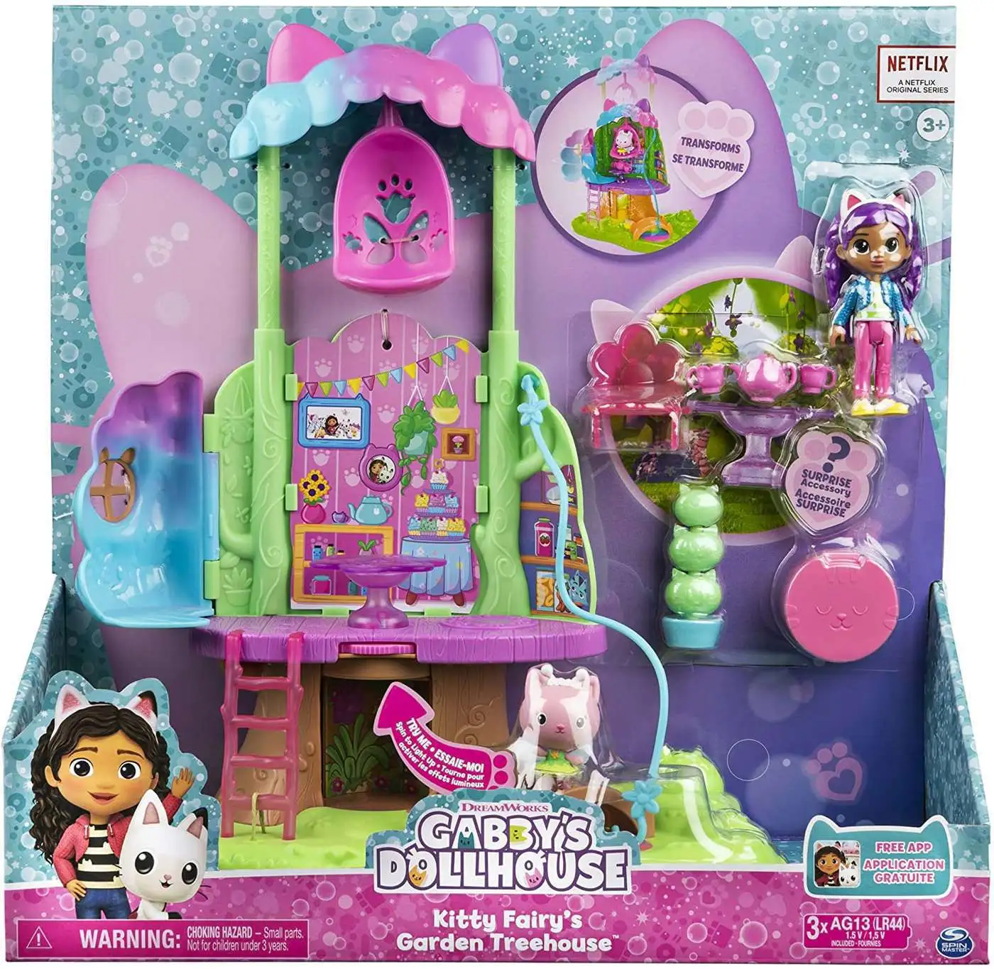 Gabbys Dollhouse Kitty Fairys Garden Treehouse Playset Damaged