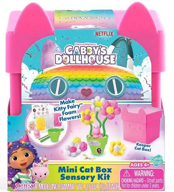 Gabbys Dollhouse Dreamworks Mini Cat Box Make Kitty Fairy Foam Flowers  Sensory Kit Canal Toys - ToyWiz