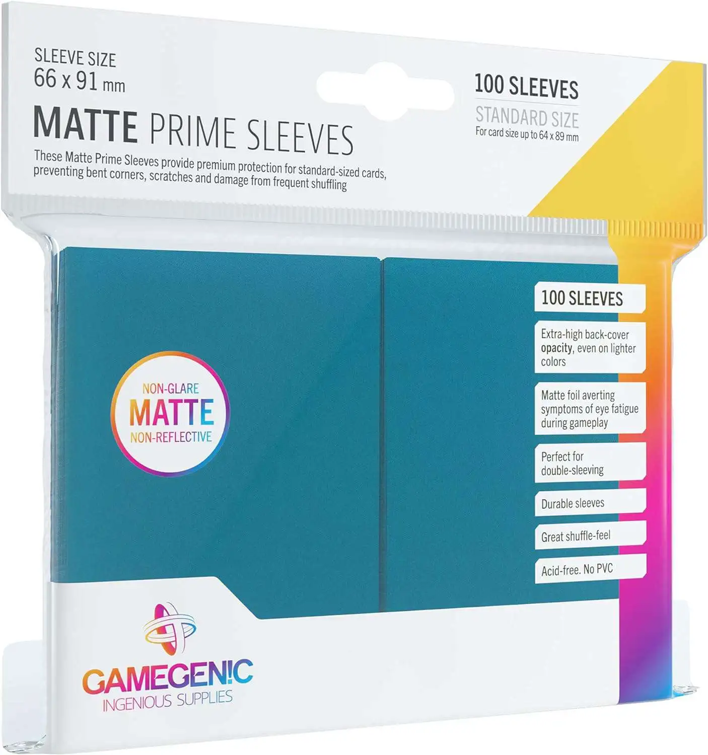 Gamegenic Matte Prime Sleeves Standard Size (Blue) Card Sleeves