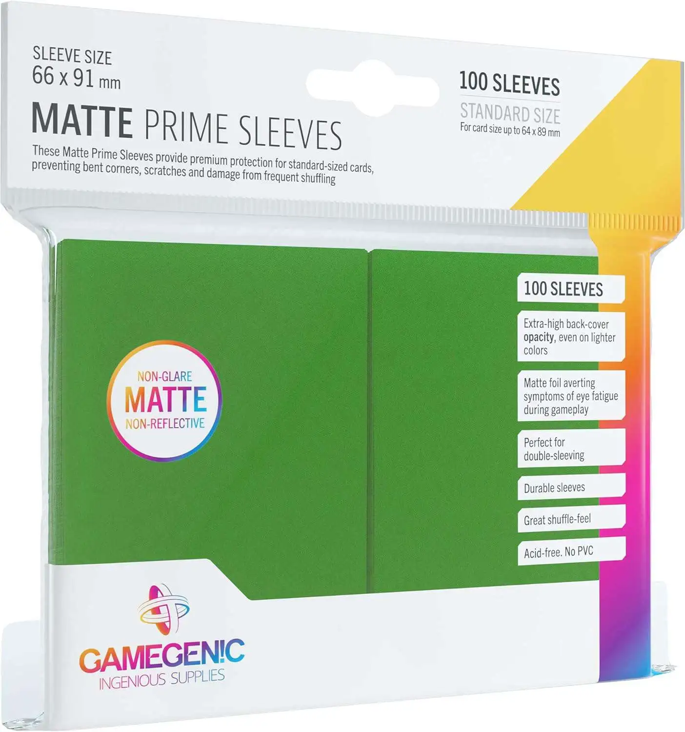 Gamegenic Matte Prime Sleeves Standard Size (Lime Green) Card Sleeves