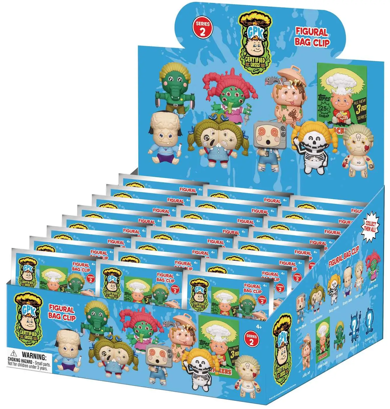 3D Figural Foam Bag Clip Series 2 Garbage Pail Kids Mystery Box [24 Packs]