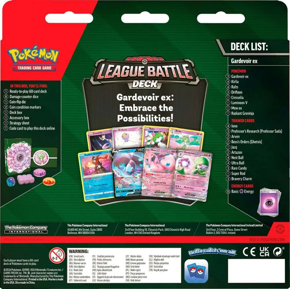 Pokemon Gardevoir EX League Battle Deck 60-Card Deck, Deck Box More ...