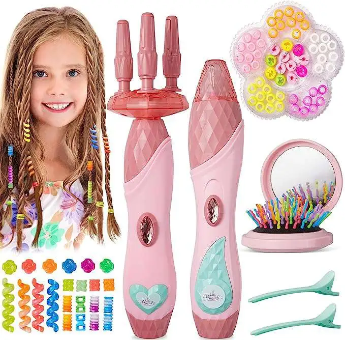 Little Princess Salon Set with Beads for Hair DIY Hair Styling Tools Vanity Set