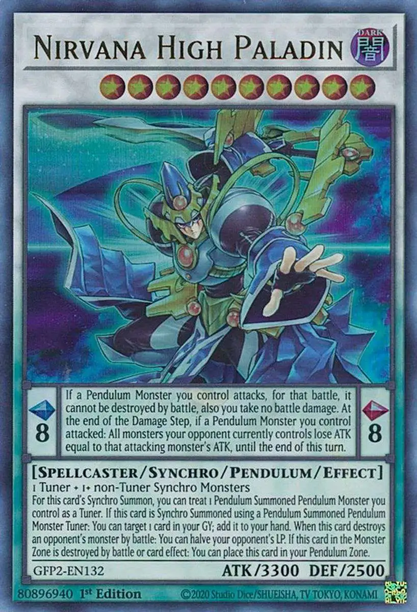 YuGiOh Trading Card Game 2022 Ghosts From The Past 2nd Haunting Ultra Rare Nirvana High Paladin GFP2-EN132