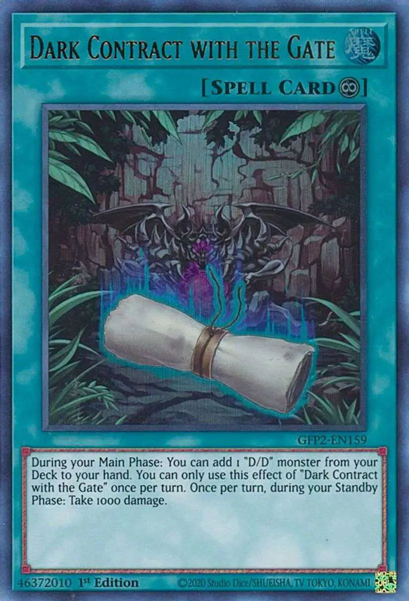 YuGiOh Trading Card Game 2022 Ghosts From The Past 2nd Haunting Ultra Rare Dark Contract with the Gate GFP2-EN159