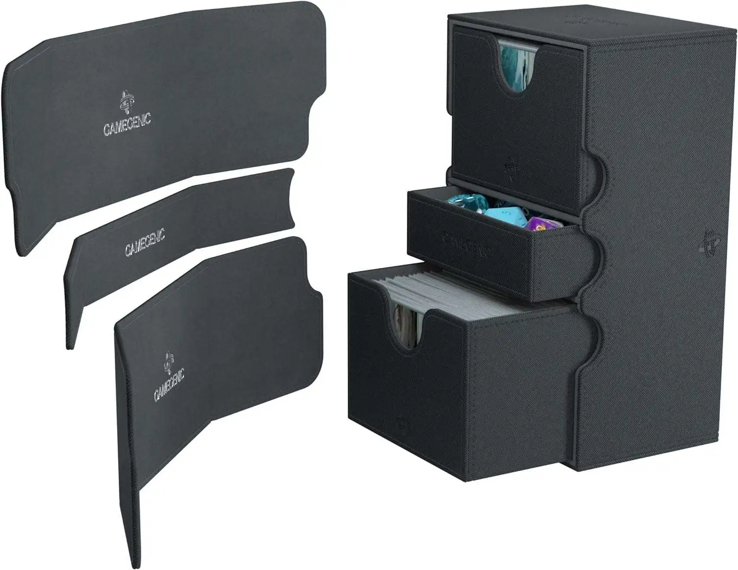 Game Genic Card Supplies Stronghold 200+ XL Black 3 Drawer Deck Box