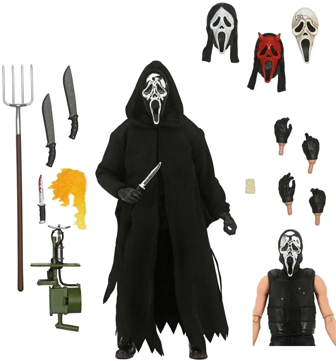 NECA Scream Ghost Face Action Figure [Inferno, Ultimate Version, Damaged Package]
