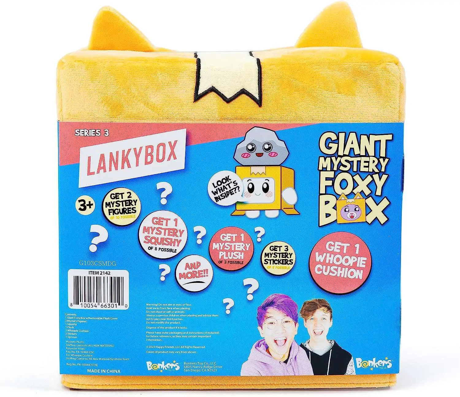 Lankybox Series 3 Foxy Box Giant Mystery Box 2 Figures 1 Plush 1 Squishy 1 Pop It Fidget Toy 3506