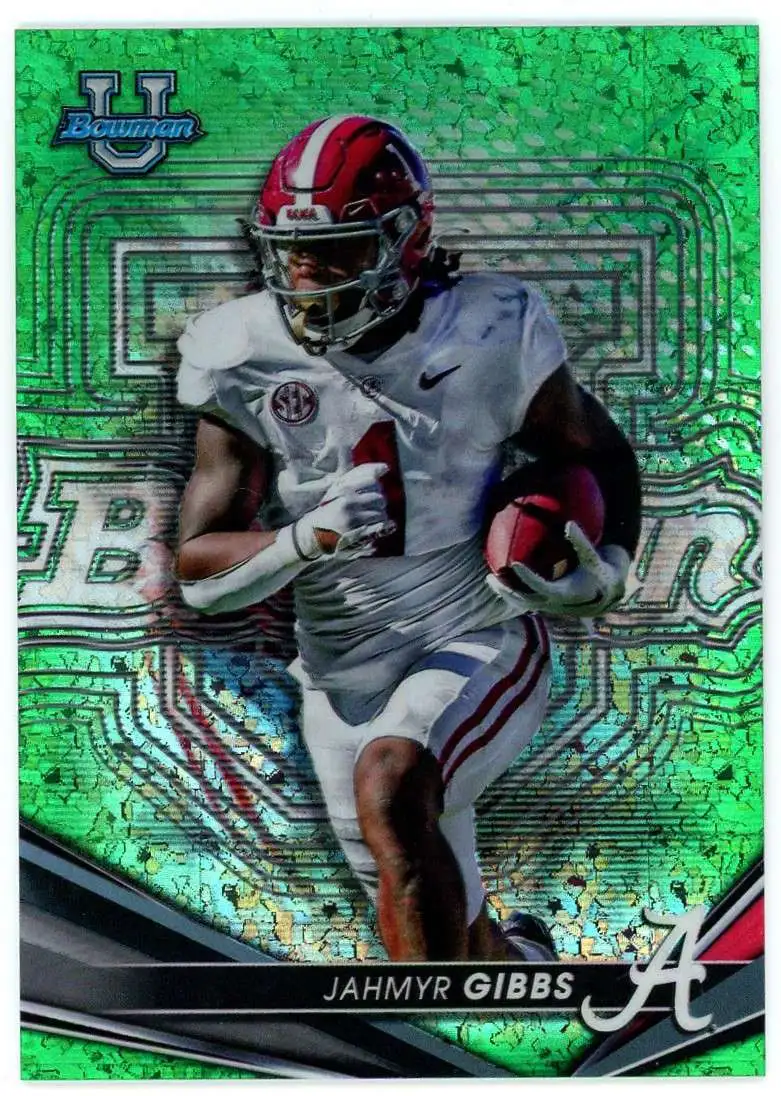 NFL 2022 Bowman's Best U Green Shimmer 25/99 Jahmyr Gibbs #95