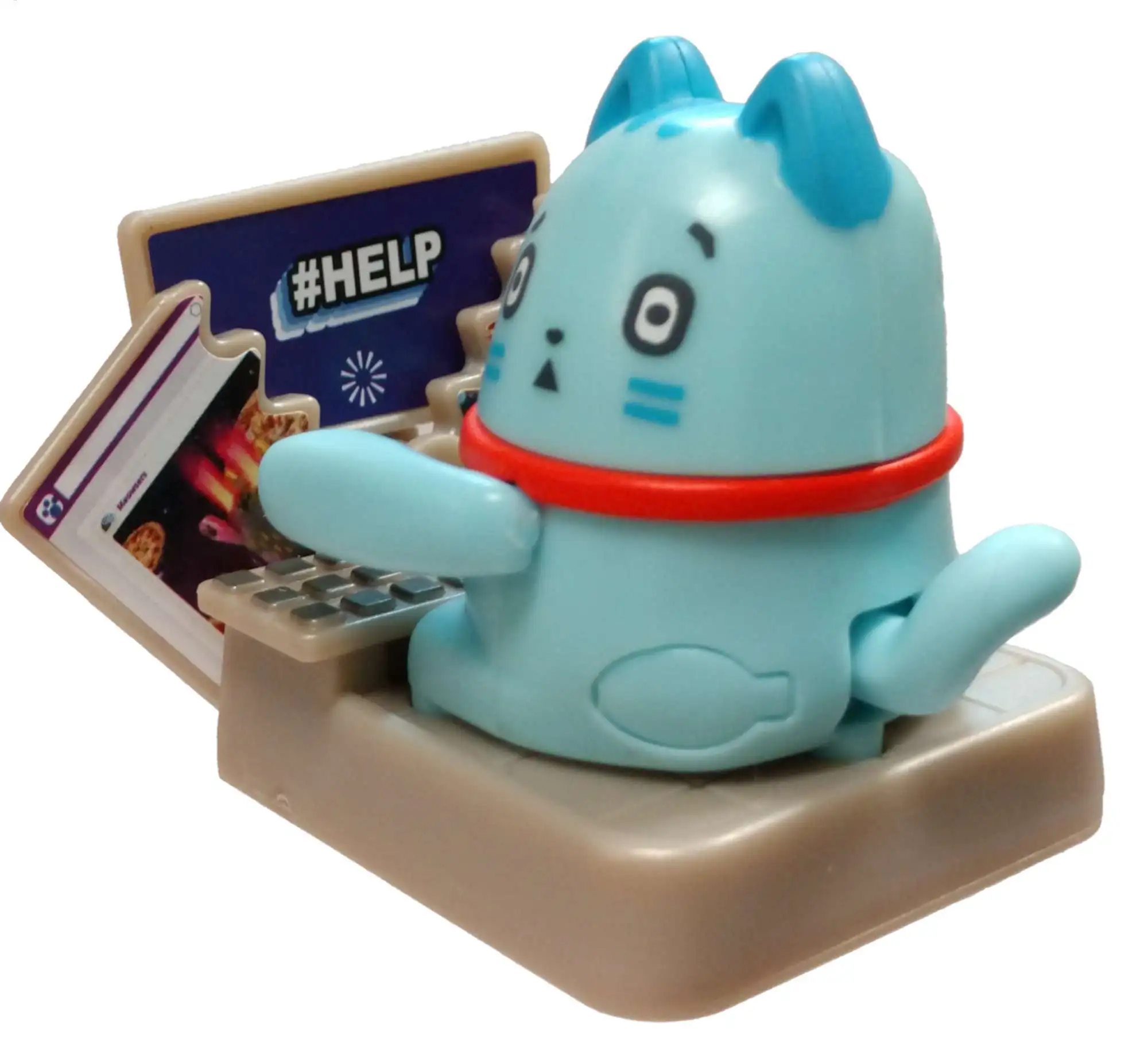 OH! My Gif Season 1 Typing Away Catly #HELP Common Figurine #43 [Includes A.R. GIFbit Card Loose]