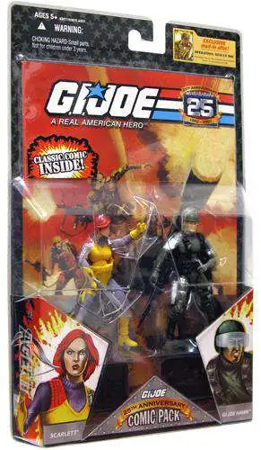 GI Joe 25th Anniversary Wave 1 Comic Pack Scarlett & Hawk Action Figure 2-Pack