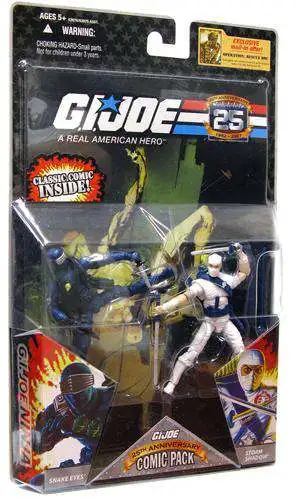 GI Joe 25th Anniversary Wave 1 Comic Pack Snake Eyes & Storm Shadow Action Figure 2-Pack