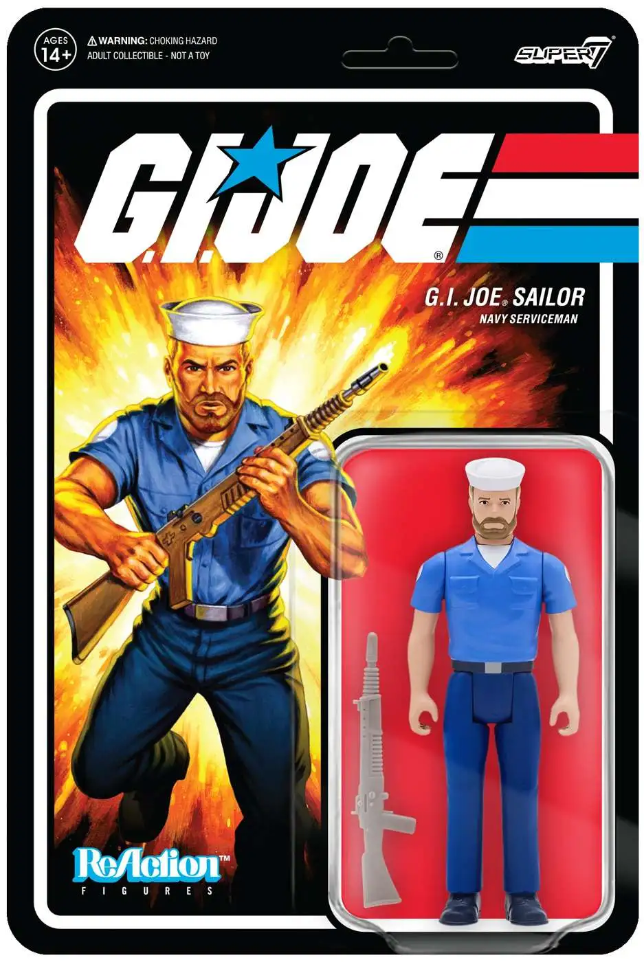 ReAction G.I. Joe Wave 2 Blueshirt Sailor with Beard Action Figure [Pink]