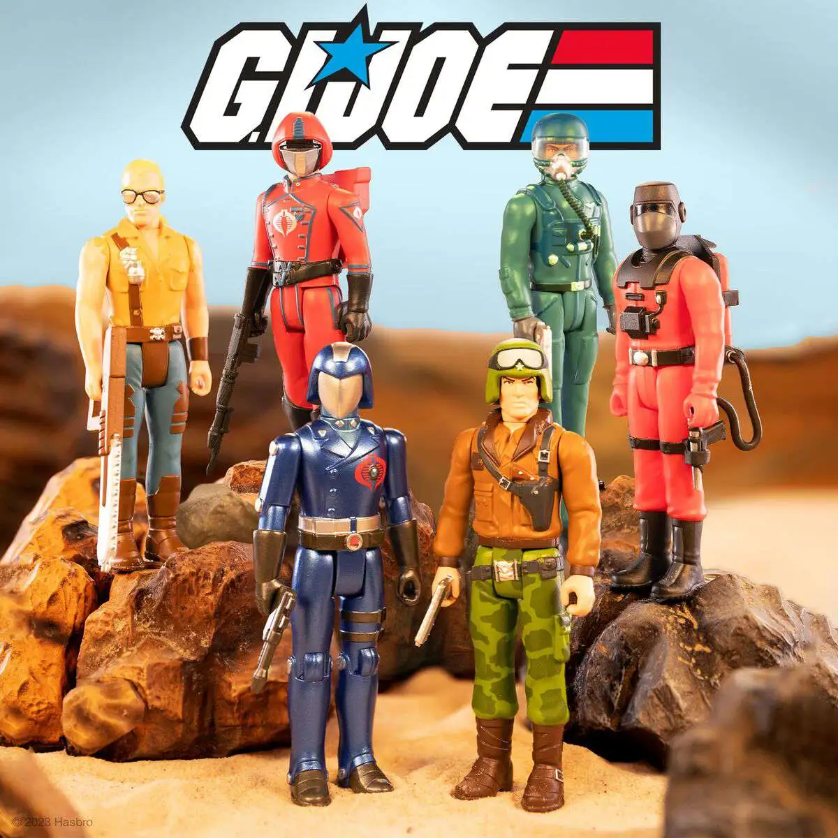 GI Joe Wave 7 Barbecue, Buzzer, Cobra Commander, Crimson Guard, General  Hawk & Pilot Set of 6 Action Figures (Pre-Order ships January)